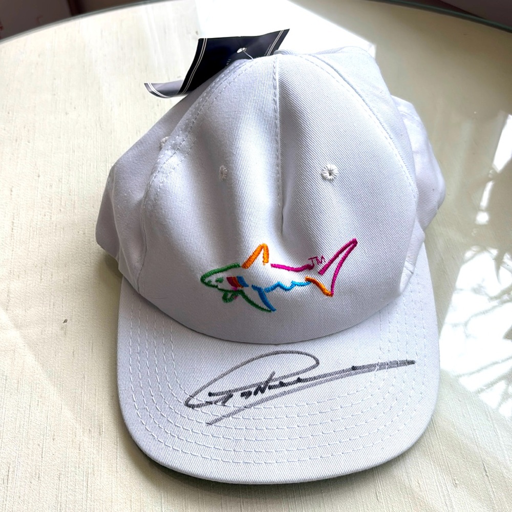 NWT signed by Greg Norman Shark Baseball cap